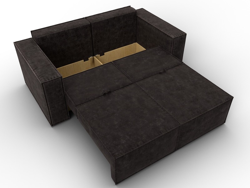 Диван прямой Куба мини, Велюр, BRUT 17 коричневый