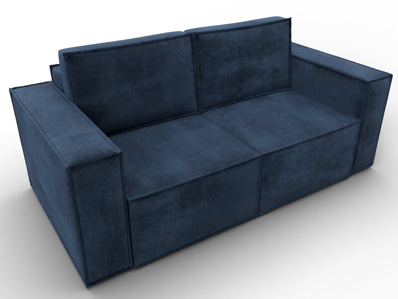 Диван прямой Куба мини, Велюр, TOWER 13 синий