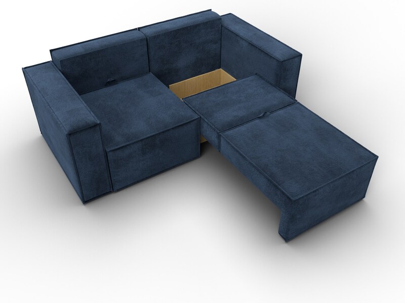 Диван прямой Куба мини, Велюр, TOWER 13 синий