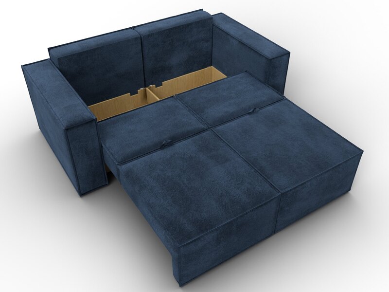 Диван прямой Куба мини, Велюр, TOWER 13 синий