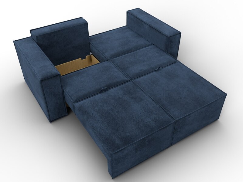 Диван прямой Куба мини, Велюр, TOWER 13 синий