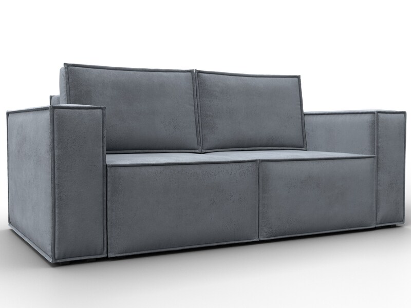 Диван прямой Куба мини, Велюр, TOWER 10 серый