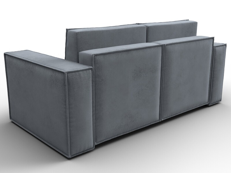 Диван прямой Куба мини, Велюр, TOWER 10 серый