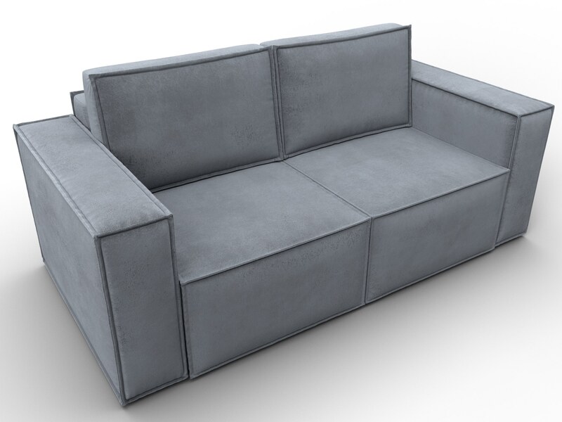 Диван прямой Куба мини, Велюр, TOWER 10 серый