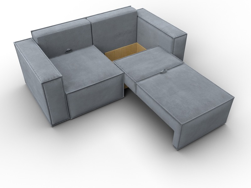 Диван прямой Куба мини, Велюр, TOWER 10 серый