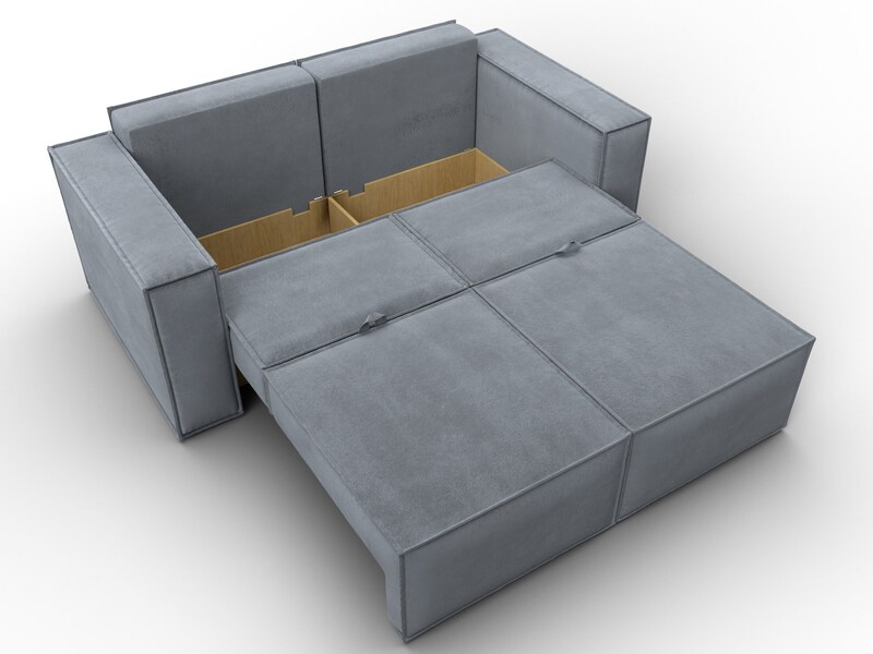 Диван прямой Куба мини, Велюр, TOWER 10 серый