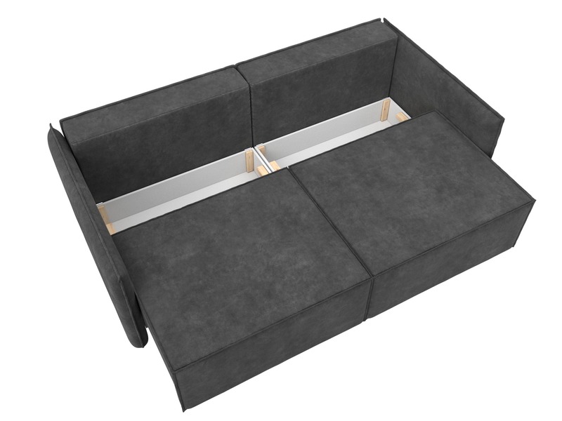 Диван прямой Либерти, Велюр, BRUT 16 темно-серый