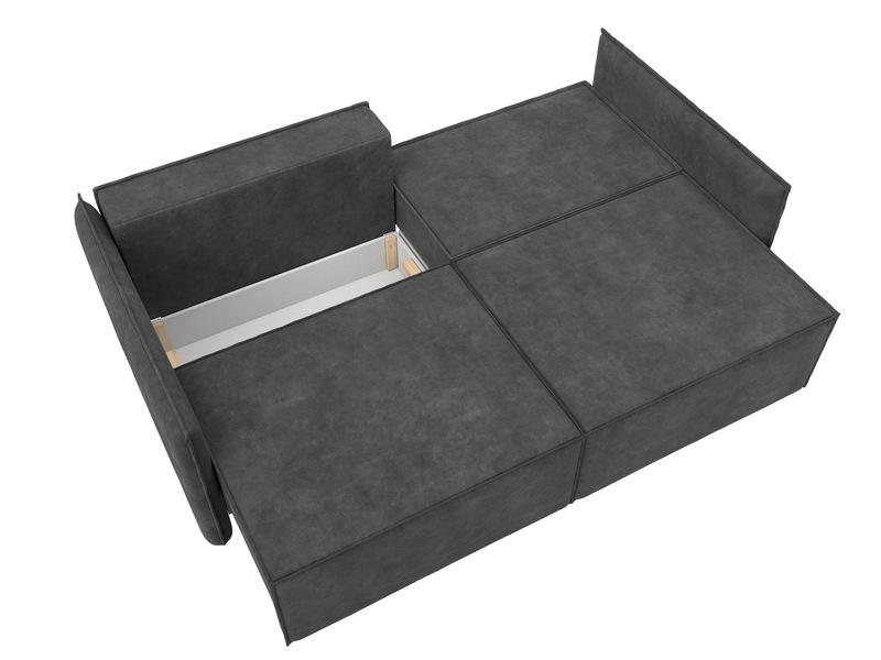 Диван прямой Либерти, Велюр, BRUT 16 темно-серый