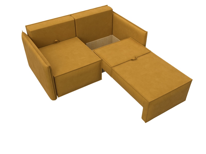 Диван прямой Либерти мини, Велюр, BRUT 10 желтый