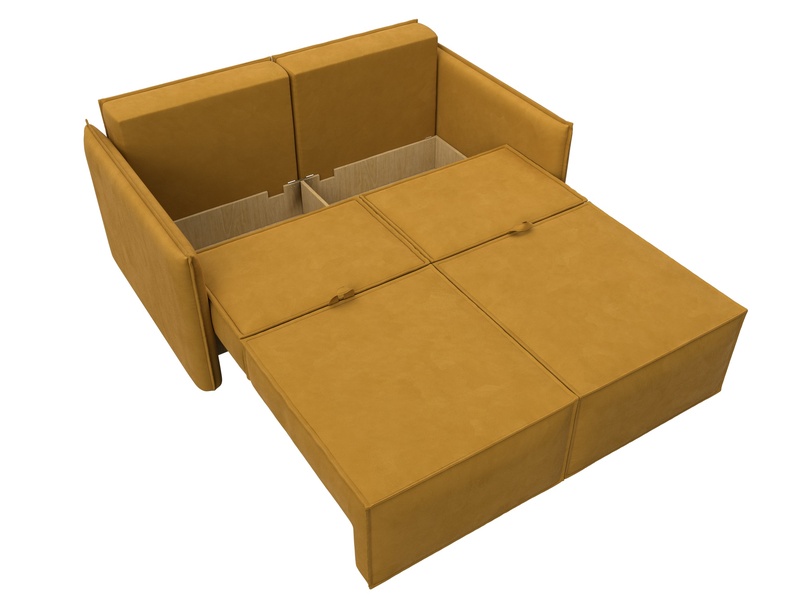 Диван прямой Либерти мини, Велюр, BRUT 10 желтый