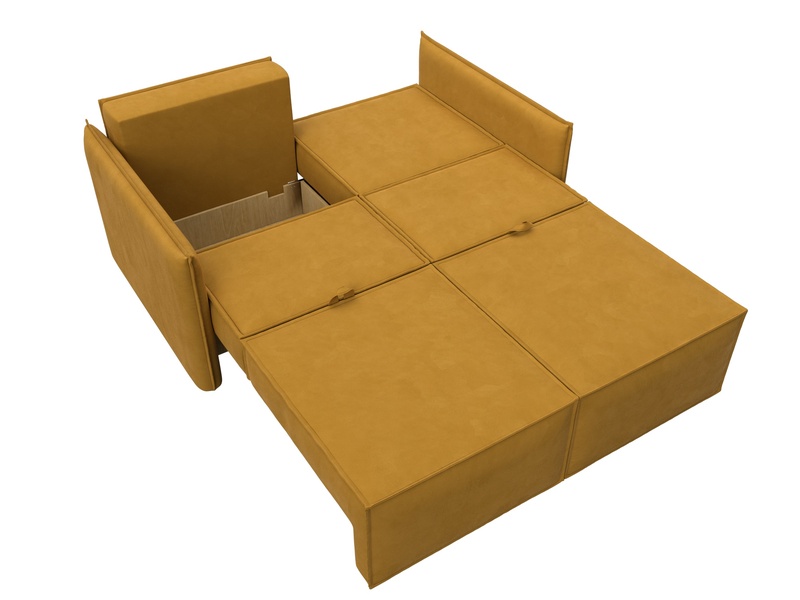 Диван прямой Либерти мини, Велюр, BRUT 10 желтый