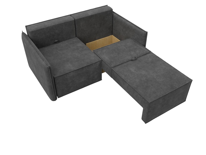 Диван прямой Либерти мини, Велюр, BRUT 16 темно-серый