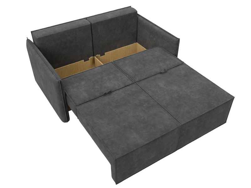 Диван прямой Либерти мини, Велюр, BRUT 16 темно-серый