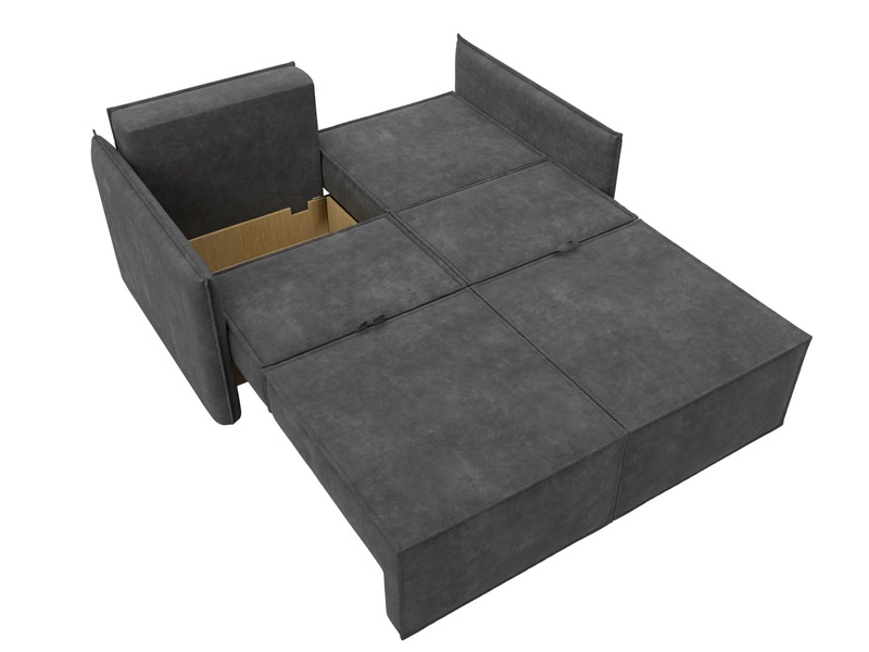 Диван прямой Либерти мини, Велюр, BRUT 16 темно-серый