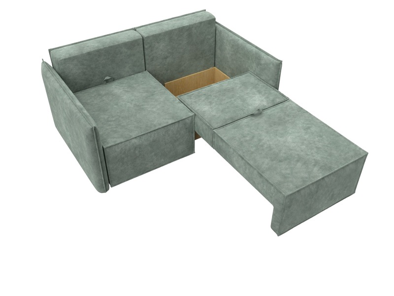 Диван прямой Либерти мини, Велюр, BRUT 08 зеленый