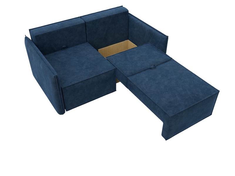 Диван прямой Либерти мини, Велюр, BRUT 11 синий