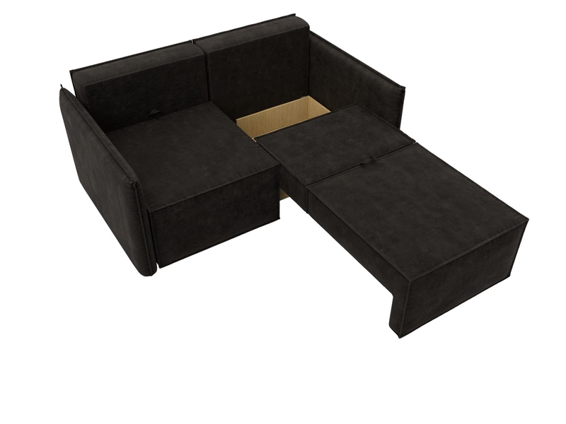 Диван прямой Либерти мини, Велюр, BRUT 17 коричневый