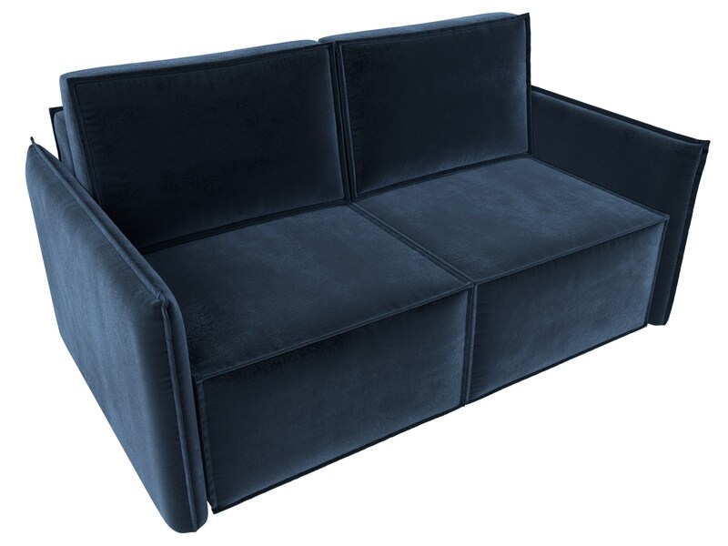 Диван прямой Либерти мини, Велюр, TOWER 13 синий