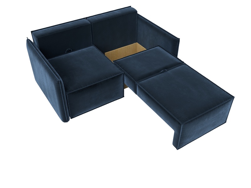 Диван прямой Либерти мини, Велюр, TOWER 13 синий