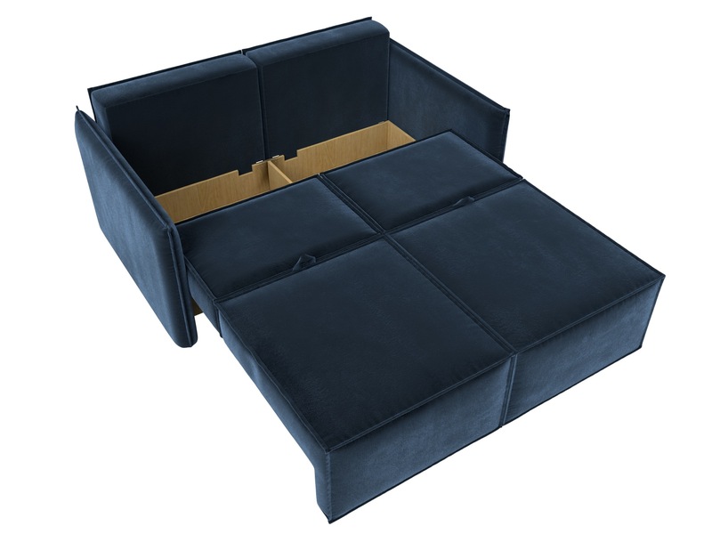 Диван прямой Либерти мини, Велюр, TOWER 13 синий