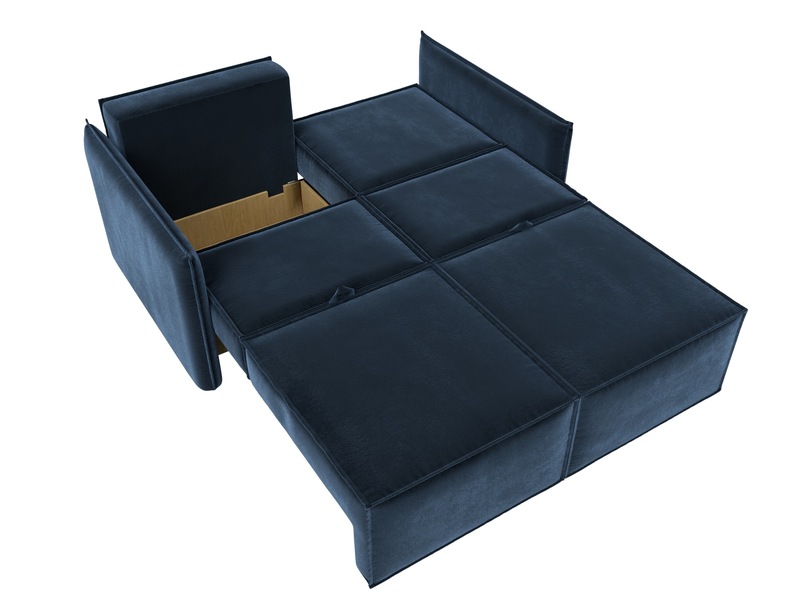 Диван прямой Либерти мини, Велюр, TOWER 13 синий