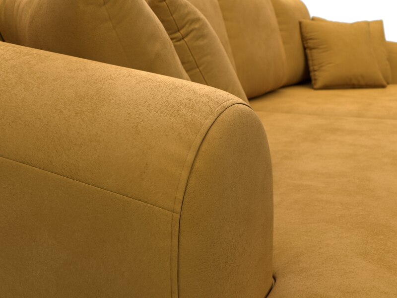 Диван прямой Милтон, Велюр, BRUT 10 желтый