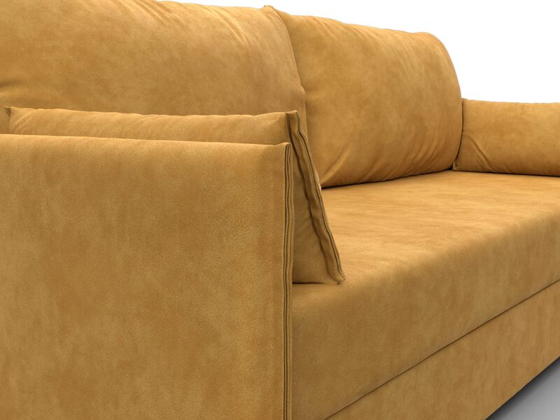 Диван прямой Сайгон, Велюр, BRUT 10 желтый