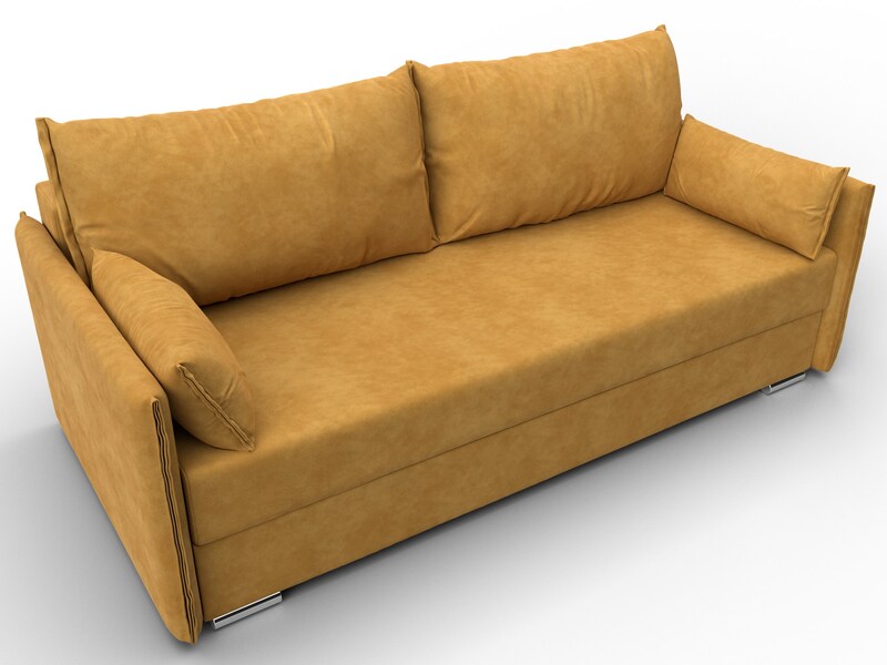 Диван прямой Сайгон, Велюр, BRUT 10 желтый