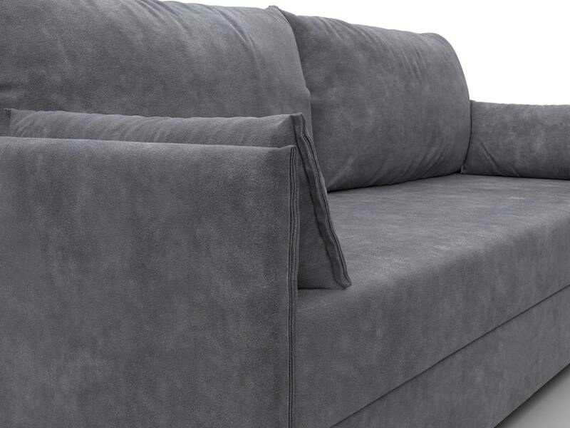 Диван прямой Сайгон, Велюр, BRUT 16 темно-серый