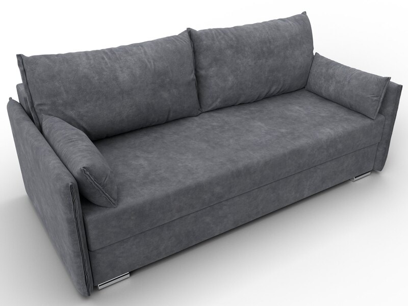 Диван прямой Сайгон, Велюр, BRUT 16 темно-серый