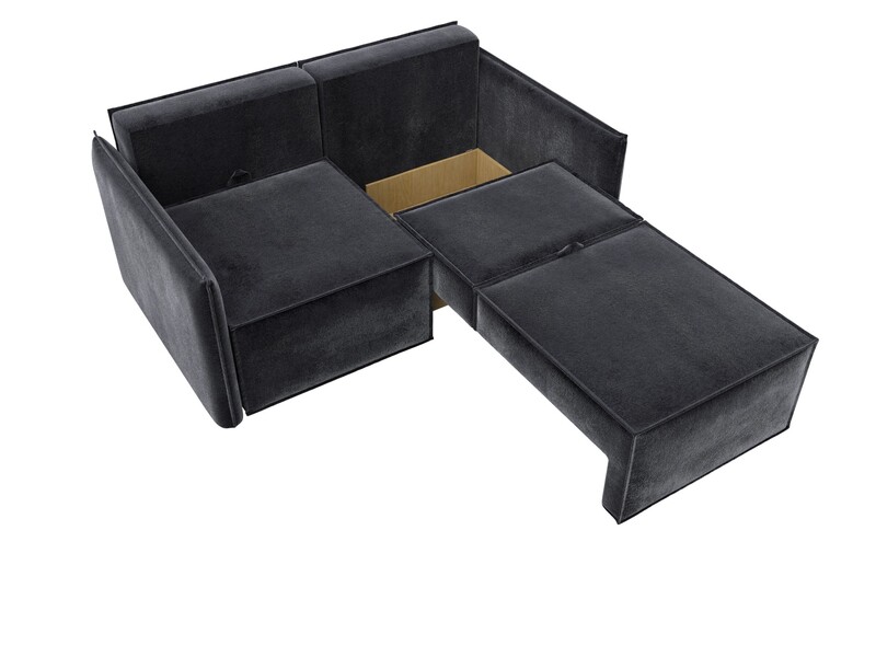 Диван прямой Либерти мини, Велюр, TOWER 11 темно-серый