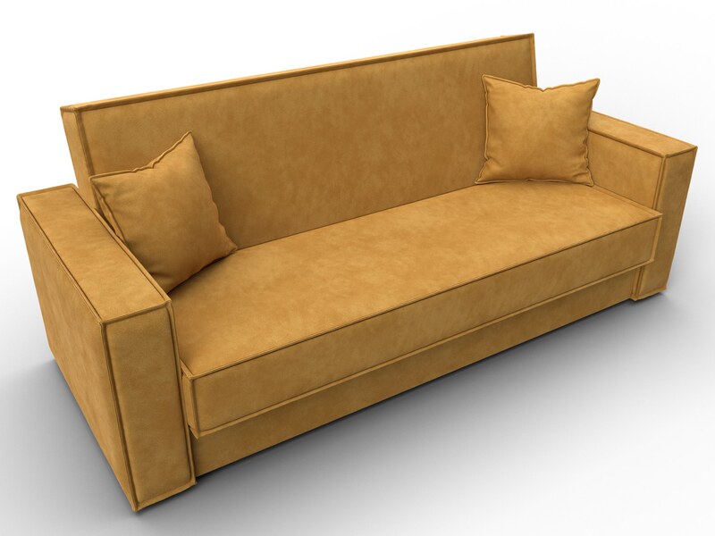 Диван-книжка Куба, Велюр, BRUT 10 желтый