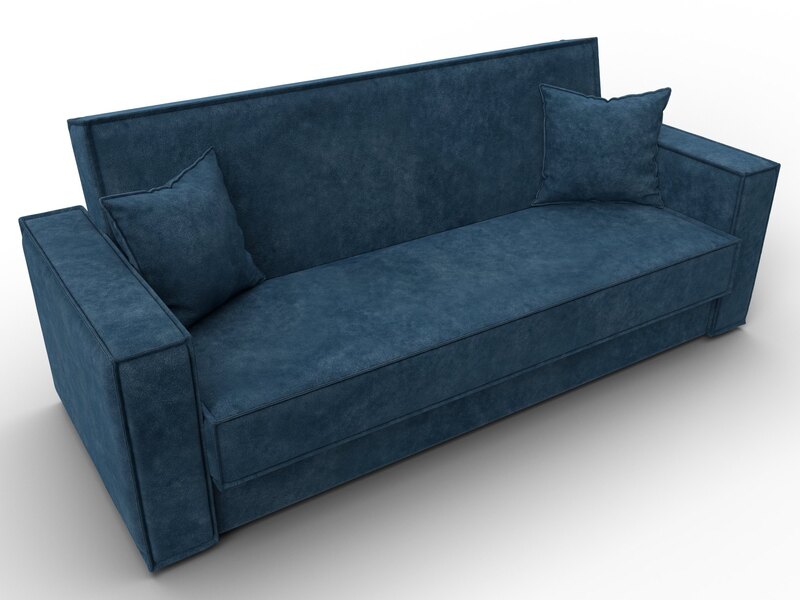 Диван-книжка Куба, Велюр, BRUT 11 синий