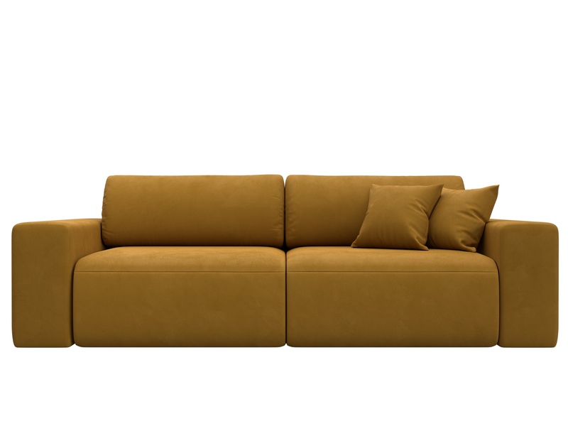 Диван прямой Лига-036 НПБ Классик, Велюр, BRUT 10 желтый