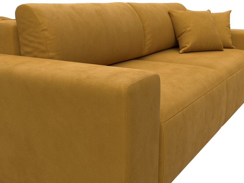 Диван прямой Лига-036 НПБ Классик, Велюр, BRUT 10 желтый