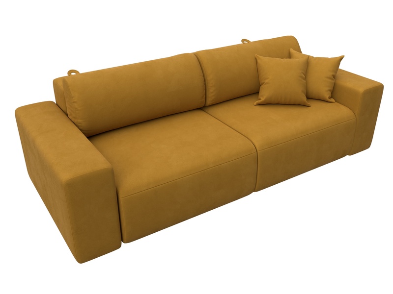 Диван прямой Лига-036 НПБ Классик, Велюр, BRUT 10 желтый