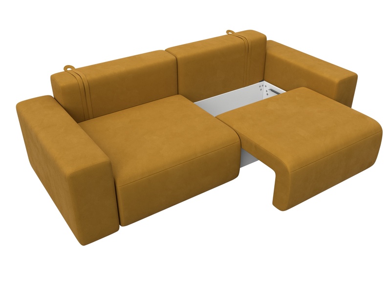 Диван прямой Лига-036 НПБ Классик, Велюр, BRUT 10 желтый