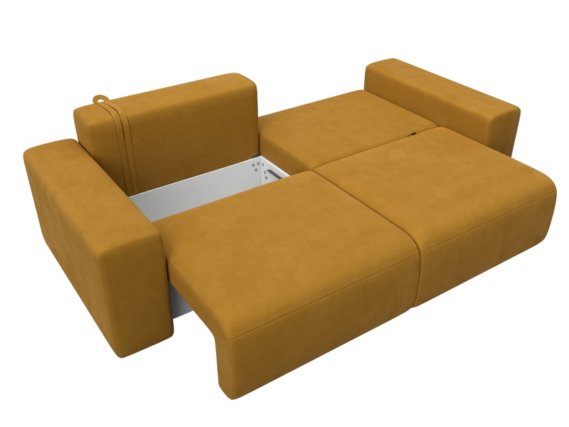 Диван прямой Лига-036 НПБ Классик, Велюр, BRUT 10 желтый