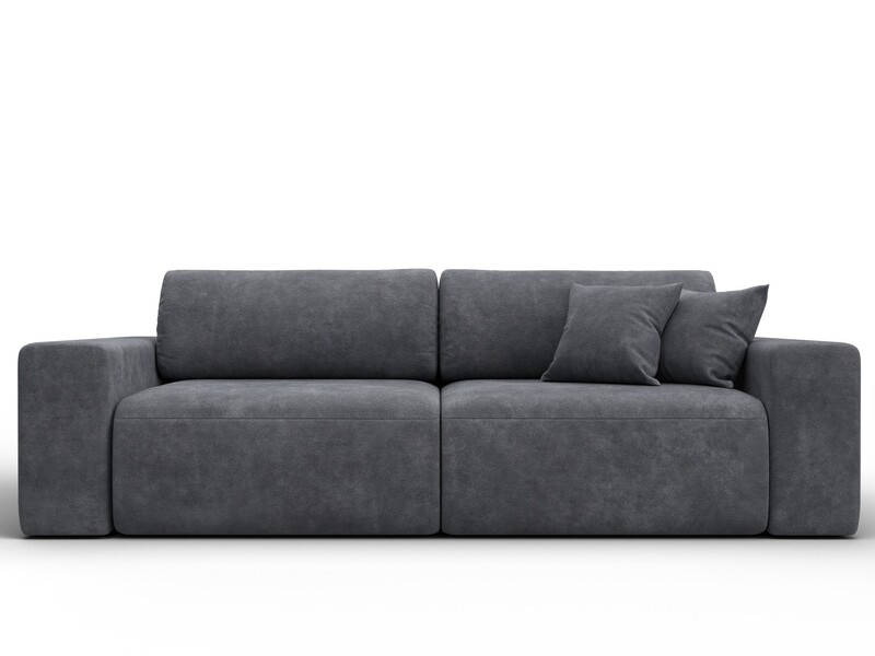 Диван прямой Лига-036 НПБ Классик, Велюр, BRUT 16 темно-серый