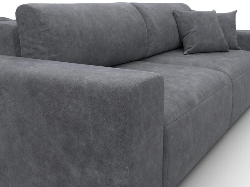 Диван прямой Лига-036 НПБ Классик, Велюр, BRUT 16 темно-серый