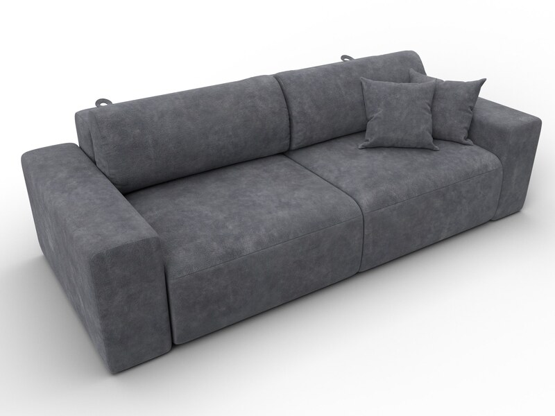 Диван прямой Лига-036 НПБ Классик, Велюр, BRUT 16 темно-серый