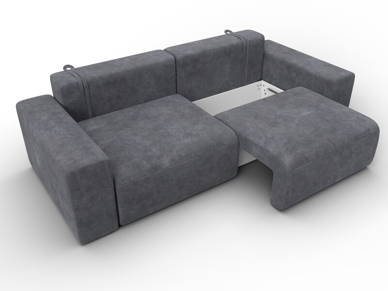 Диван прямой Лига-036 НПБ Классик, Велюр, BRUT 16 темно-серый