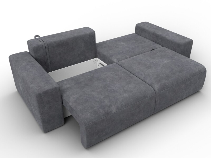 Диван прямой Лига-036 НПБ Классик, Велюр, BRUT 16 темно-серый