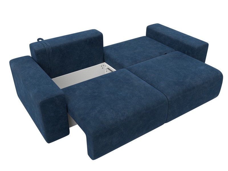 Диван прямой Лига-036 НПБ Классик, Велюр, BRUT 11 синий