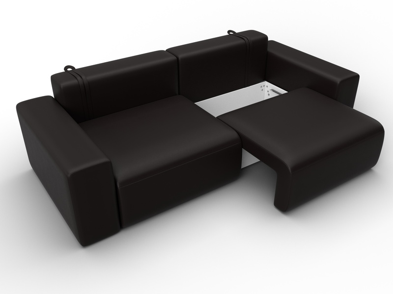 Диван прямой Лига-036 НПБ Классик, Экокожа, GRIFON 12 коричневый