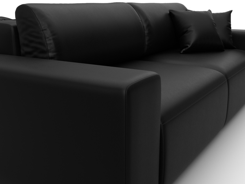 Диван прямой Лига-036 НПБ Классик, Экокожа, GRIFON 18 черный