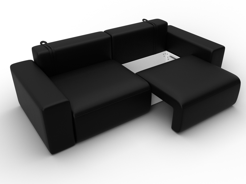 Диван прямой Лига-036 НПБ Классик, Экокожа, GRIFON 18 черный