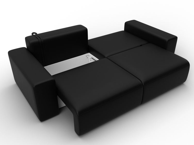 Диван прямой Лига-036 НПБ Классик, Экокожа, GRIFON 18 черный