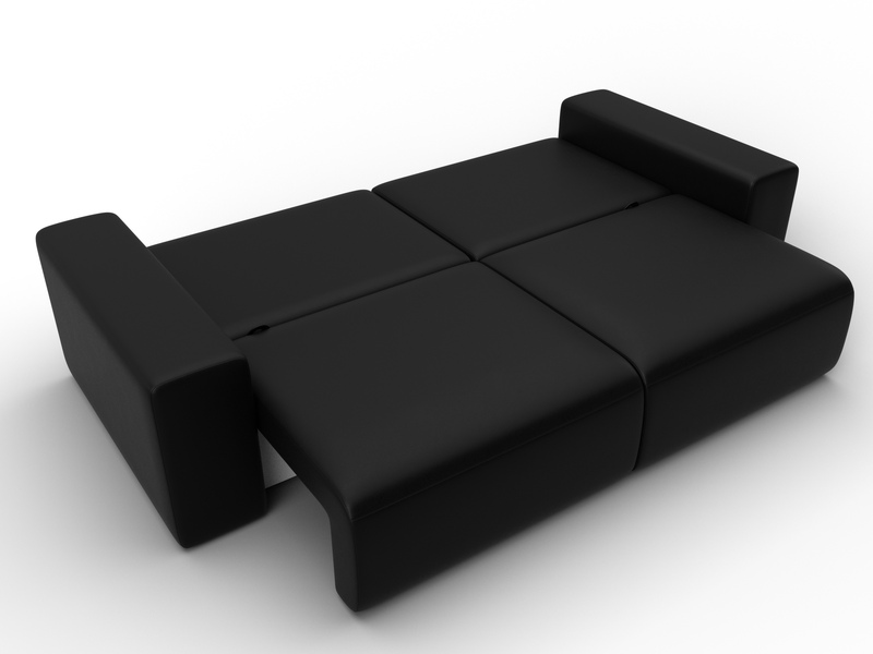 Диван прямой Лига-036 НПБ Классик, Экокожа, GRIFON 18 черный