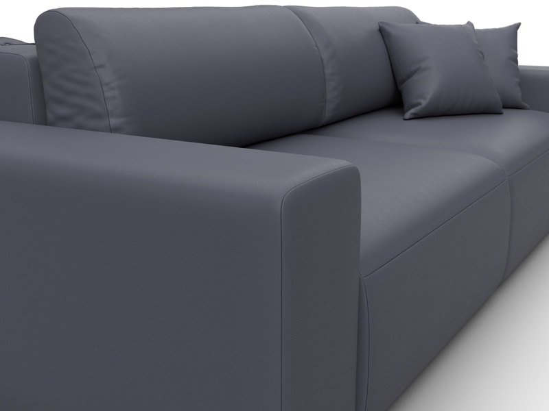 Диван прямой Лига-036 НПБ Классик, Экокожа, GRIFON 15 серый